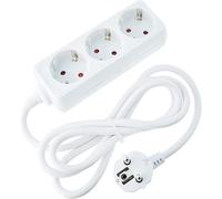 Ciabatta bianca 3 prese prolunga senza interruttore con cavo 3G 1,5 mm² 5 metri, ciabatta tedesca bianca (3 prese, 1,5 mm² 5M)