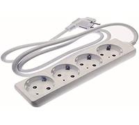 Ciabatta bianca 4 prese prolunga senza interruttore con cavo 3G 5 metri, presa tedesca bianca (4 prese, 1,5 mm² 5 m)