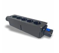 CIABATTA CERTIFICATA! Power Box CEE 16A Multipresa Palco 5 Prese Schuko 10/16A LINK PASSANTE + CEE 16A, Box Distribuzione Corrente Professionale IP20 per Eventi, Teatro, DJ, Service Audio Luci