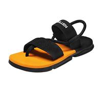 Ciabatta da spiaggia per gli uomini all'aperto suola in PVC infradito da uomo estate due indossare sandali e pantofole per interni ed esterni vacanze estive vocazione, Giallo, 41 1/3 EU
