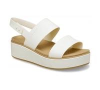 Crocs Brooklyn - Sandali da donna con zeppa bassa, opachi, colore gesso/marrone chiaro, taglia 38, Abbronzatura gesso, 38/39 EU