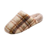 Ciabatta Donna Invernale Comode Comfort Pantofole Inverno Donna da Casa Morbida Ciabatte con Pelose Antiscivolo Interne Scarpe di Cotone Calde Pantofole Tinta Unita con Stampa a Quadri Memory Foam
