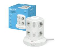Ciabatta Elettrica 11 in 1 con 8 prese Schuko, 2 USB-C PD20W e 1 USB-A, ricarica rapida, luce notturna regolabile, interruttori individuali e protezione da sovraccarico e corto circuito, bianco