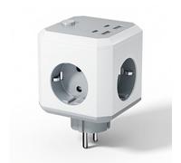Ciabatta Elettrica 8 in 1 con 2 USB-A e 2 USB-C, 4000W Multipresa Cubo, Ciabatta Multipresa con 4 Prese, Presa Multipla Salvaspazio con Interruttore per Casa, Ufficio, Viaggi