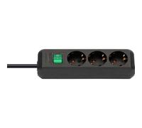 Brennenstuhl Presa multipla Eco-Line a 3 vie con interruttore nera 3 m