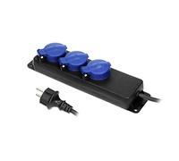 Ciabatta elettrica esterna a 3 prese, IP44, cavo di gomma da 3 m, resistente agli spruzzi, con sospensione