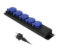 Ciabatta elettrica esterna a 5 prese, IP44, cavo di gomma da 5 m, resistente agli spruzzi, con sospensione