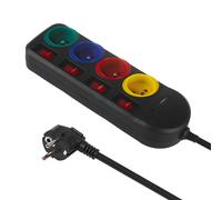 Ciabatta elettrica Maclean, prolunga a 4 prese + USB A / C, con interruttori, 25