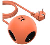 Ciabatta elettrica PD da 25 W, con USB e 2 prese di tipo C, 3 prese, a cubo multipla, 3680 W, 16 A, da viaggio, ufficio, casa, cavo Powercube da 1,8 m