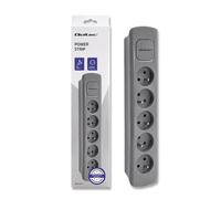 Ciabatta elettrica Qoltec | 5 prese | 1,8 m | Grigio