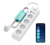 Ciabatta intelligente WiFi, multipresa lunga 1,5 m, con protezione da sovratensione, 4 prese AC, 1 porte USB e 2 porte TypeC, Alexa, controllo vocale Google Home e telecomando Smart Life