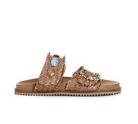 CIABATTA INTRECCIATA CON PIETRE E FIBBIA GIOIELLO