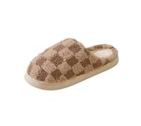Ciabatta Invernale Donna Morbida Ciabatte con Pelose Antiscivolo Interne Scarpe di Cotone Comode Comfort Pantofole Inverno Donna da Casa Memory Foam Calde Pantofole Tinta Unita con Stampa a Quadri