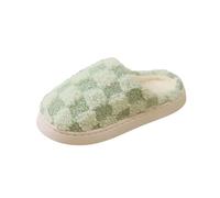 Ciabatta Invernale Donna Morbida Ciabatte con Pelose Antiscivolo Interne Scarpe di Cotone Comode Comfort Pantofole Inverno Donna da Casa Memory Foam Calde Pantofole Tinta Unita con Stampa a Quadri