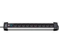 Ciabatta Multipresa 3 metri Brennenstuhl Premium-Alu-Line, Elettrica con Interruttore e 10 Prese IT (10/16A), Cavo 3 Metri H05VV-F 3G1,5, Multipresa Robusta e Stabile, Nero (1391005010)
