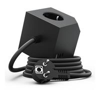 Ciabatta multipresa con 3 prese e spina USB-C, spina europea con cavo di prolunga da 1,4 m, protezione da sovratensione e fissaggio magnetico a parete/tavolo