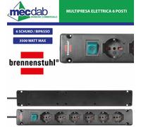 Ciabatta Multipresa Elettrica 6 Posti 3 Metri 6 Schuko / Bipasso 3500W Bremounta