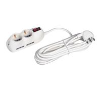 Bticino Ciabatta Multipresa Slot 3696DB5, Multipresa Elettrica 6 Posti, 2 Prese Schuko Standard Tedesco, 4 Prese Bipasso Bivalenti 10/16A, Presa Multipla con Interruttore, Spina Grande 16A, Cavo 5mt