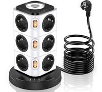 CIABATTA MULTIPRESA ELETTRICA CON INTERRUTTORE ON/OFF 15 IN 1 CON 12 PRESE 3 USB