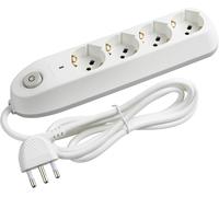 Ciabatta Multipresa Elettrica Poker 4 Posti, 4 Prese Polivalenti (Schuko 10/16A