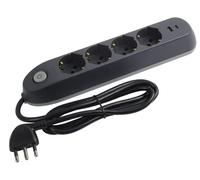 Ciabatta Multipresa Elettrica Poker 6 Posti 2 Prese 4 Schuko + 2 USB Poker V1