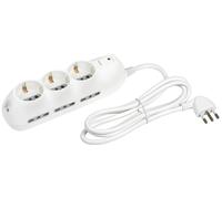 Ciabatta Multipresa Elettrica Slot 9 Posti 3 Polivalenti Schuko 10/16A 6