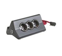 Ciabatta Multipresa Hi-Tech 3 Prese 10/16A Tipo P30 250V + 2 USB (1 Quick Charge