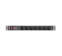 Multipresa Lanberg PDU-07E-0200-BK 7 prese protezione sovratensioni rack 1U interruttore
