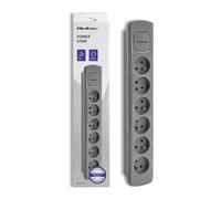 Ciabatta multipresa Qoltec | 6 prese | 1,8 m | Grigio