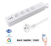 Ciabatta multipresa SMART 4 prese controllo vocale Alexa 2 porte USB USB-C 230V