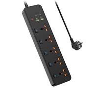 Ciabatta Multipresa Universale con USB, 5 Prese Universali con Interruttore Singolo, 3250 W Multipresa da Scrivania con Protezione da Sovraccarico e Cavo di Prolunga Da 1,8 m per La Casa, l'ufficio