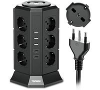 Ciabatta Multipresa Verticale Con 12 Prese Universali ITA 10/16A E Schuko E 2 US