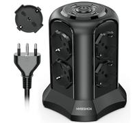 Ciabatta Multipresa Verticale Con 8 Prese Universali ITA 10/16A E Schuko E 2 USB