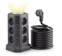 Ciabatta Multipresa Verticale Universale con 12 Prese + 2 USB-C + 2 USB-A