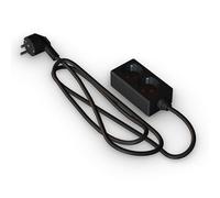 Ciabatta nera a 2 prese schuko senza interruttore, 3 m H05VV-F 3G1.5m㎡, base a 2 prese