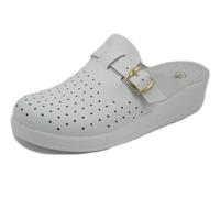 Ciabatta Pantofola Sanitaria e da Lavoro Donna in Pelle Bianco Sanital Light 372