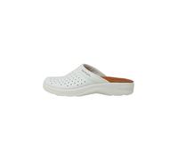 Fly Flot | Man Professional, Zoccoli Sanitari Uomo, Ciabatta con Tomaia in Pelle Forata, Sottopiede in Cuoio, Bianco, 43