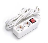 Ciabatta tedesca a 2 vie con interruttore, 1,5 m, 3G, 1,5 mm² bianca. Perfetto per connessioni sicure e pratiche a casa. Potenza e comfort in un unico dispositivo!