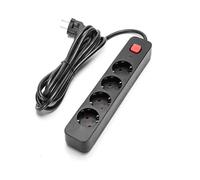 Ciabatta tedesca serie L a 4 vie con interruttore, lunghezza 3 metri, con cavo 3G e sezione 1,5 mm² in elegante colore nero. Ideale per le tue esigenze elettriche.