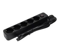 Ciabatta tedesca serie L a 5 vie con interruttore. Lunghezza 1,5 m, configurazione 3G, 1,0 mm², colore nero. Perfetto per connessioni sicure ed efficienti in qualsiasi spazio.