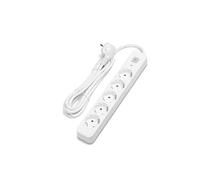 Ciabatta tedesca serie L a 5 vie con interruttore, lunghezza 3 m, cavo 3G da 1,5 mm², in elegante bianco e grigio, perfetta per le tue esigenze elettriche.