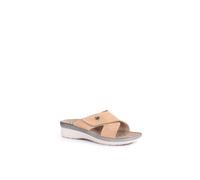 Ciabatte a fascia con strappo da donna Fly Flot beige