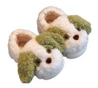 Ciabatte Bambini Invernali - Calde Pantofole Invernali per Bambine E Bambini Adatte Ai Bambini da Indossare in Casa A Forma di Un Simpatico Cagnolino Adatte Anche Ai più Piccoli (Green 335 Big Kids)