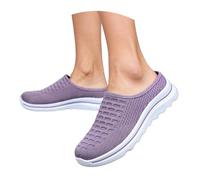 Ciabatte Casual Donna Traspirante Espadrilles Piatte Comode Ciabatte in Tessuto con Punta Rotonda per Uso Quotidiano Incontri, Viaggi, Primavera ed Estate, Lilla, 37 EU