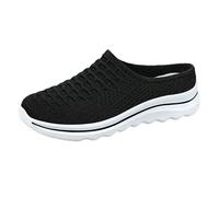Ciabatte Casual Donna Traspirante Espadrilles Piatte Comode Ciabatte in Tessuto con Punta Rotonda per Uso Quotidiano Incontri, Viaggi, Primavera ed Estate, Nero , 40 EU