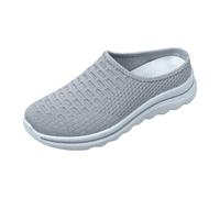 Ciabatte Casual Donna Traspirante Espadrilles Piatte Comode Ciabatte in Tessuto con Punta Rotonda per Uso Quotidiano Incontri, Viaggi, Primavera ed Estate, grigio., 36 EU
