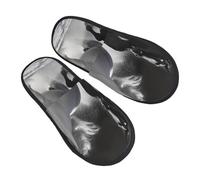 Ciabatte Cavalli Bianchi E Neri Che Corrono Antiscivo Slippers Comode Pantofole Per Hotel Esterno Unisex L