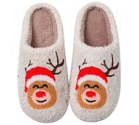 Ciabatte Chiuse Donna Morbide Pelose Natale Slippers Calde Chiuse Albero Di Natale Pantofole Ospiti Camera Babbucce Renna Casa Invernali Fluffy Ciabatte Natalizie Peluche Antiscivolo Scarpe Comode