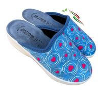 Ciabatte comfort Donna invernali e leggere punta chiusa Lovely sottopiede anatomico soft vegan friendly MADE ITALY (azzurro, 37, Sistema Taglie Calzature EU, Adulto, Donna, Numero, Media, 37)