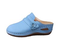 Ciabatte Comode Donna Riposanti Estive Per Casa Inblu - Infradito Con Zeppa E Decorazioni Floreali Spiaggia Simil Pelle Pantofole Lavabili Plantare Sandali Con Fiori Leggerissima Scarpe Basse